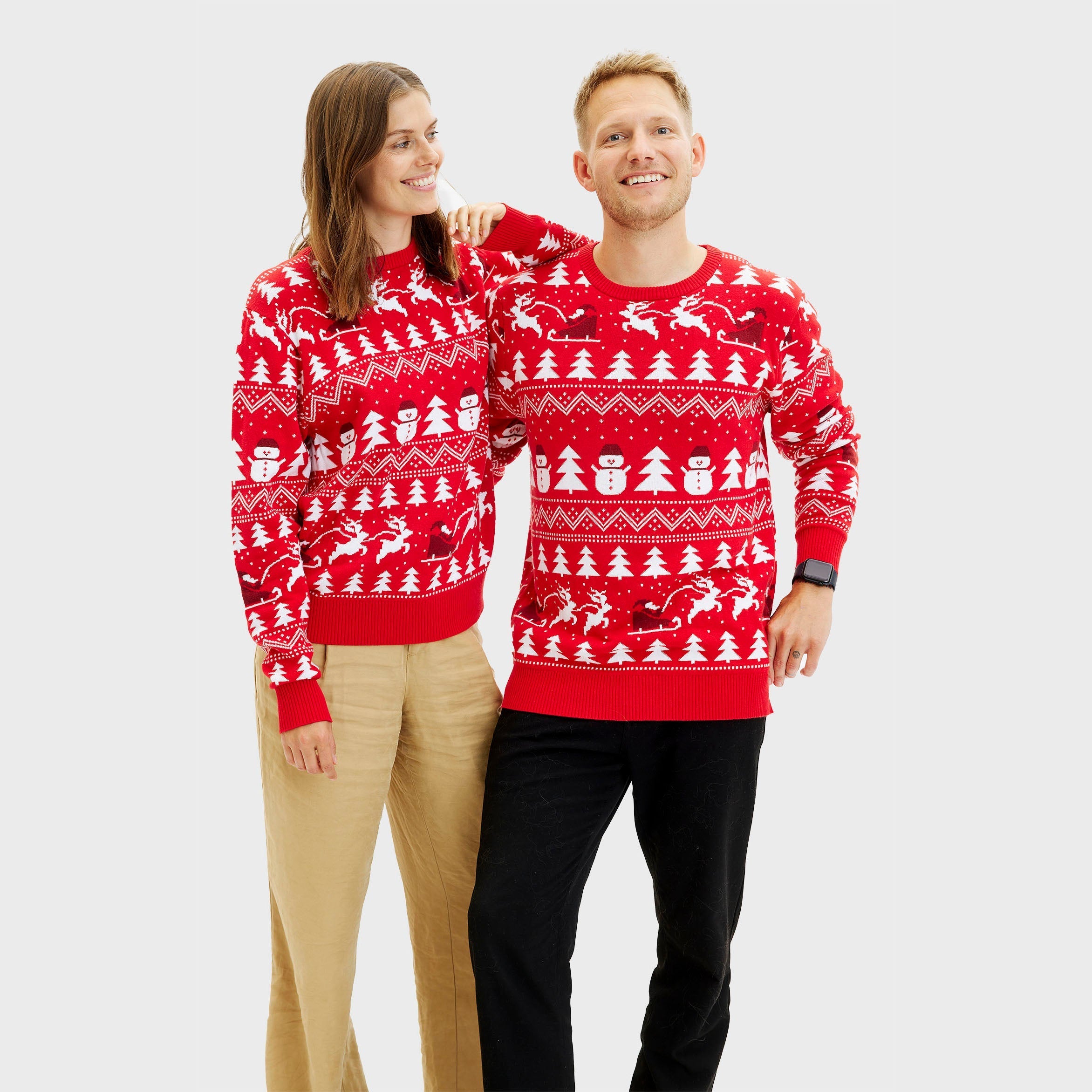 Der Stilvolle Weihnachtspullover rot - Damen.